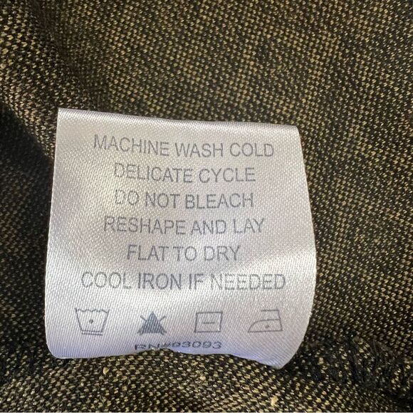 Tyler Boe Cowl Neck‎ Front Pocket Geometric Black/Gold Print Dress - L - Picture 10 of 11